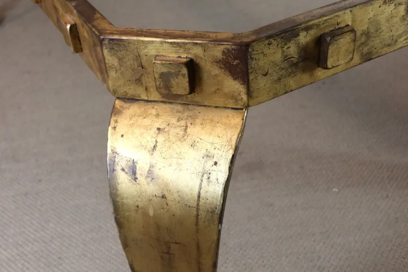 Clearance Pamono Table and Chairs in Gilded Iron, Set of 9