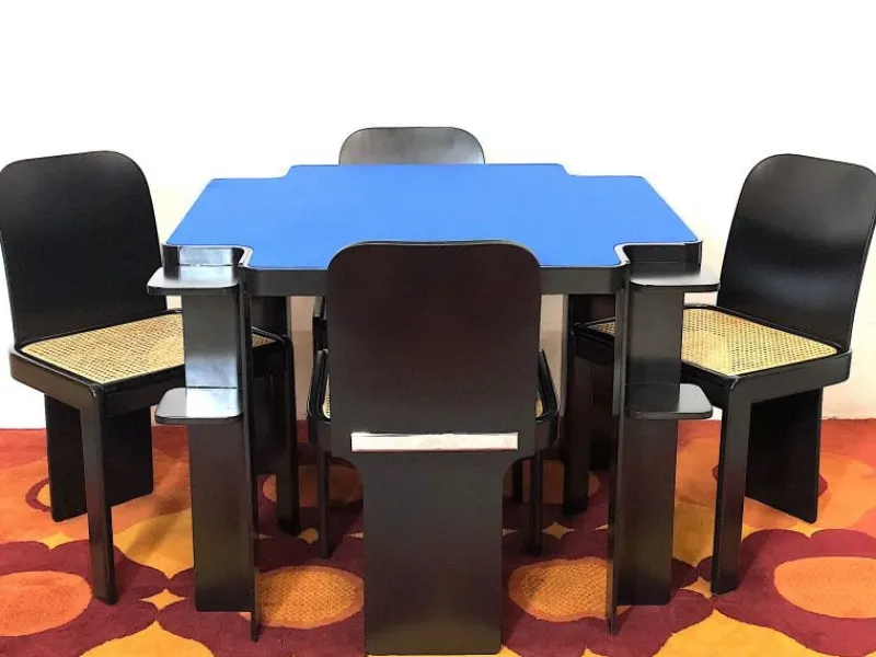Hot Pamono Table and Game Chairs Set by Pierluigi Molinari, 1970s, Set of 5