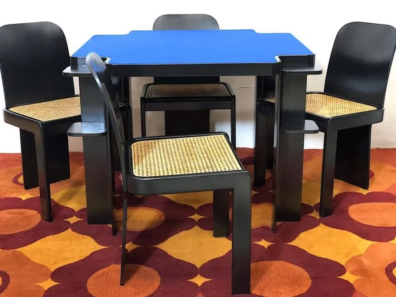 Hot Pamono Table and Game Chairs Set by Pierluigi Molinari, 1970s, Set of 5