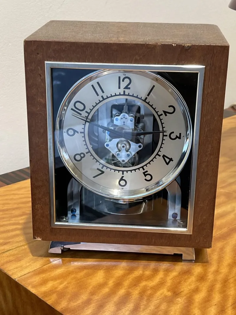 Pamono Table Clock by Jaeger-Lecoultre for Atmos, Switzerland, 1940s> Clocks