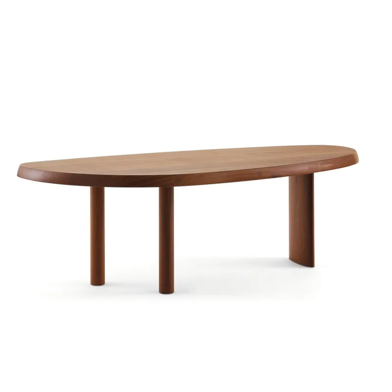 New Pamono Table in Free Form in Wood by Charlotte Perriand for Cassina