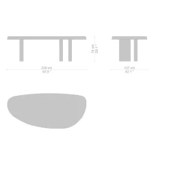 New Pamono Table in Free Form in Wood by Charlotte Perriand for Cassina
