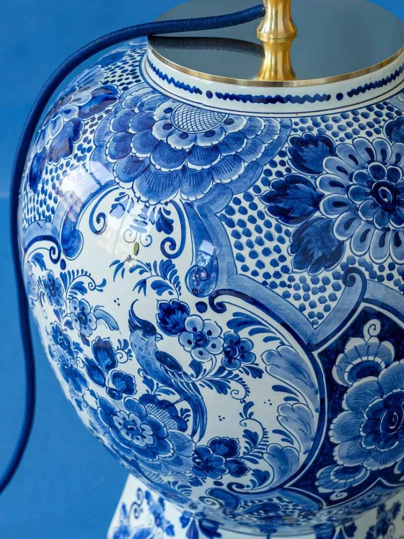Clearance Pamono Table Lamp by Amitabha Studio from Vintage Delft Blue Velsen