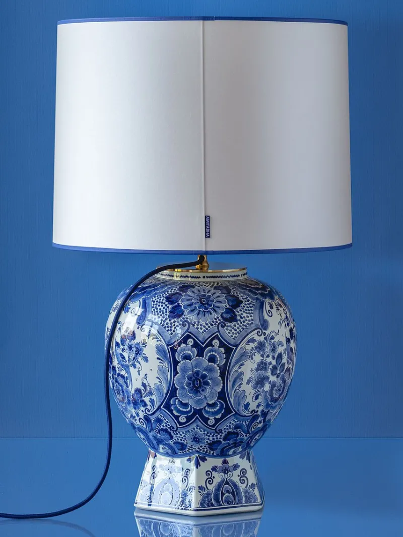 Clearance Pamono Table Lamp by Amitabha Studio from Vintage Delft Blue Velsen