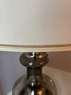 Pamono Table Lamp in Grey and Silver Smoked Glass><noscript><img width=