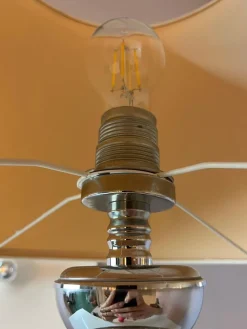 Pamono Table Lamp in Grey and Silver Smoked Glass><noscript><img width=