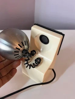 Pamono Table Lamp in White and Silver with Ball Head from Osram><noscript><img width=