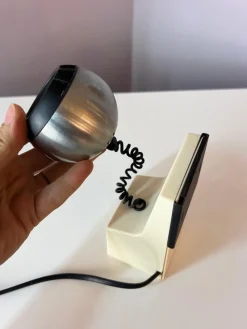 Pamono Table Lamp in White and Silver with Ball Head from Osram><noscript><img width=