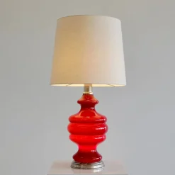 Pamono Table Lamp with Illuminated Coloured Glass Base, 1975><noscript><img width=