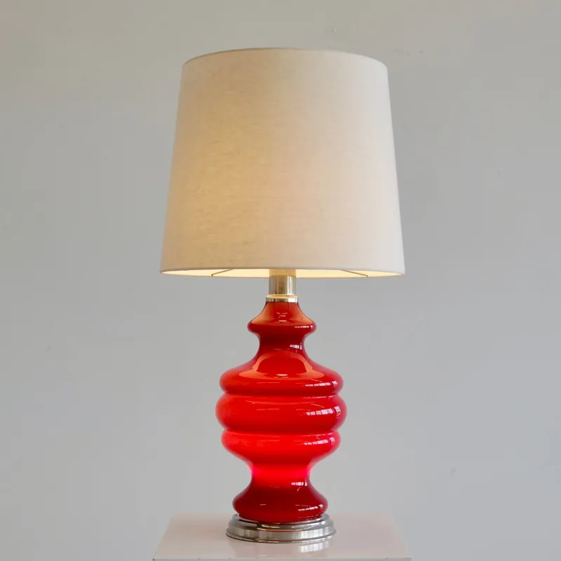 Pamono Table Lamp with Illuminated Coloured Glass Base, 1975> Table Lamps