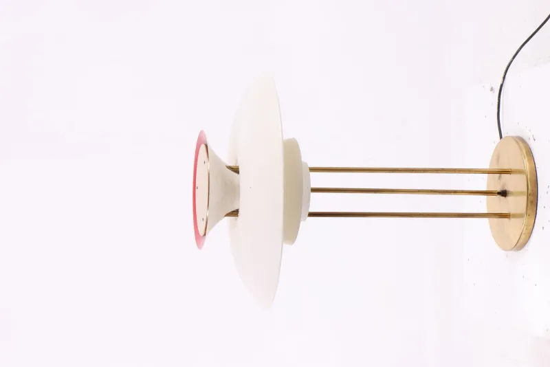 Pamono Table Lamp with Lacquered Shades and Brass Frame by Poul Henningsen for Louis Poulsen, 1980s> Table Lamps
