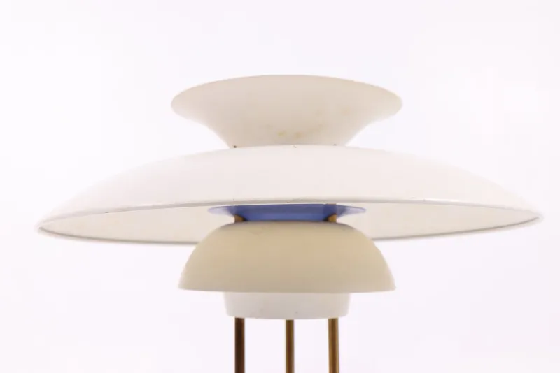 Pamono Table Lamp with Lacquered Shades and Brass Frame by Poul Henningsen for Louis Poulsen, 1980s> Table Lamps