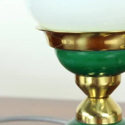Pamono Table Lamps in Opaline Glass and Brass, Former Czechoslovakia, 1955, Set of 2><noscript><img width=