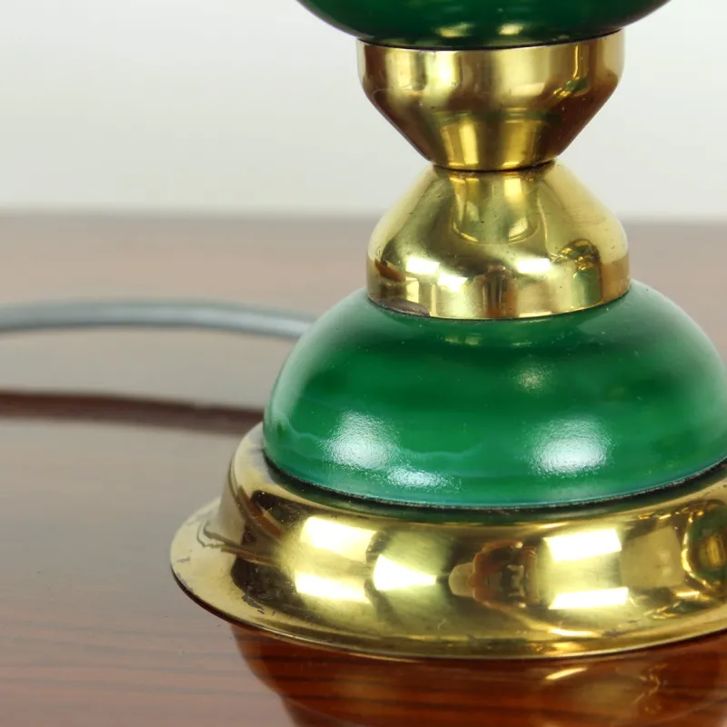 Pamono Table Lamps in Opaline Glass and Brass, Former Czechoslovakia, 1955, Set of 2> Table Lamps