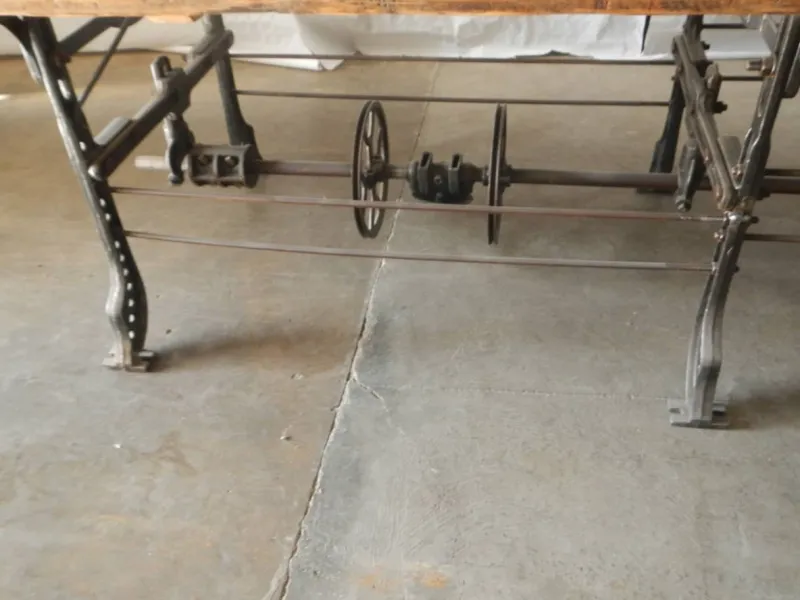 Pamono Table on Necchi Sewing Machine Base, 1920s> Worktables & Workbenches