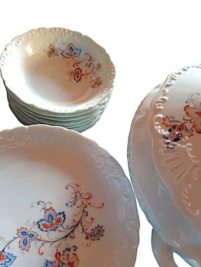 Clearance Pamono Table Service Ankara Model from Tharaud Limoges, Set of 18