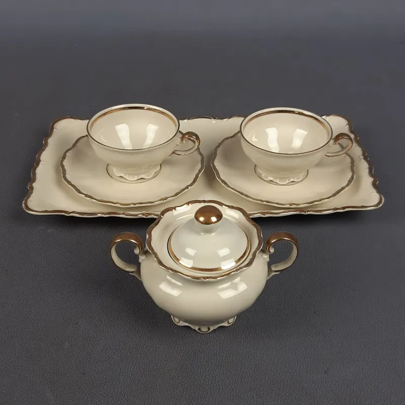 Online Pamono Table Set in White and Gold Porcelain from Seltmann Weiden Bavaria Theresia, 1960s, Set of 6