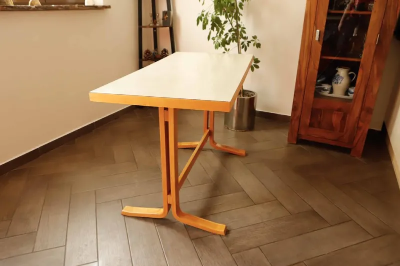 Pamono Table with Umakart Top by Ludvik Volak for Drevopodnik Holesov, 1970s> Game Tables