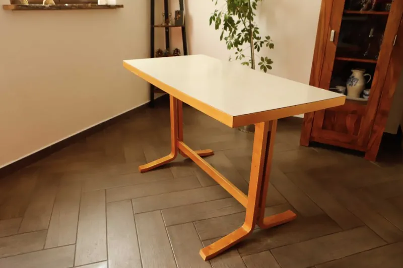 Pamono Table with Umakart Top by Ludvik Volak for Drevopodnik Holesov, 1970s> Game Tables
