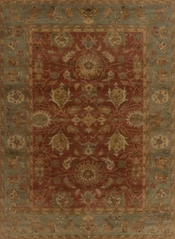 Pamono Tabriz Style Rug with Beige and Blue Florals from R&K Principal Jahanshah Nazmiyal> Carpets & Textiles|Carpets & Textiles