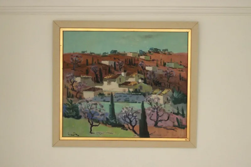 Clearance Pamono Tage Gavik, Blooming Almond Tree, Andalusia, Spain, 1950s, Oil on Canvas, Framed