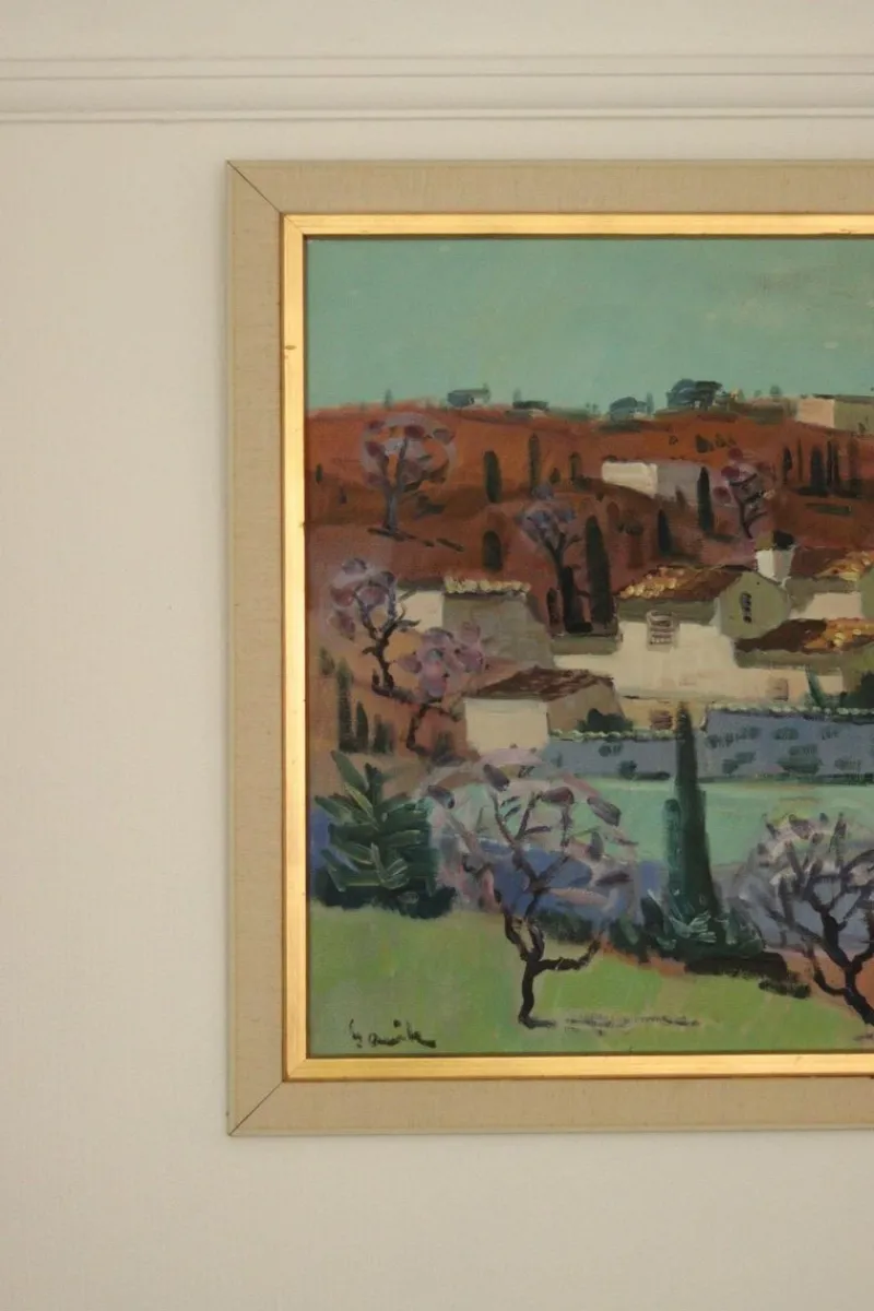 Clearance Pamono Tage Gavik, Blooming Almond Tree, Andalusia, Spain, 1950s, Oil on Canvas, Framed