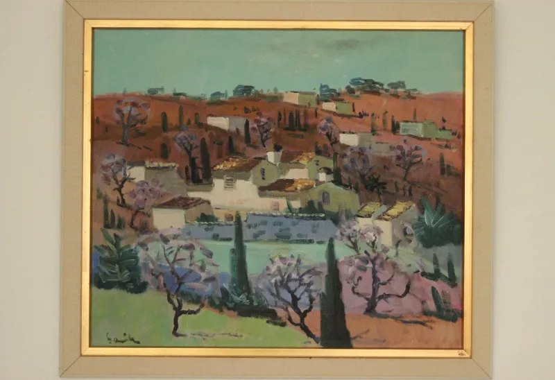 Clearance Pamono Tage Gavik, Blooming Almond Tree, Andalusia, Spain, 1950s, Oil on Canvas, Framed