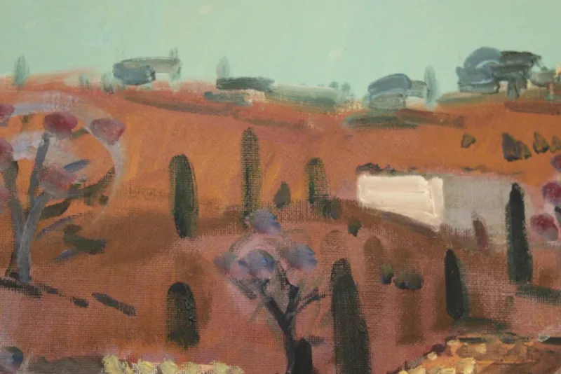 Clearance Pamono Tage Gavik, Blooming Almond Tree, Andalusia, Spain, 1950s, Oil on Canvas, Framed