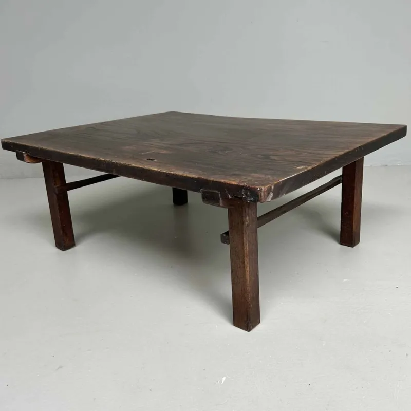 Pamono Taishō Period Minimalist Low Wooden Table, Japan, 1920s