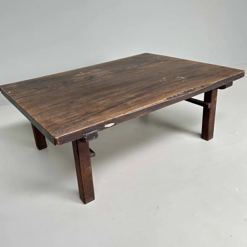 Pamono Taishō Period Minimalist Low Wooden Table, Japan, 1920s