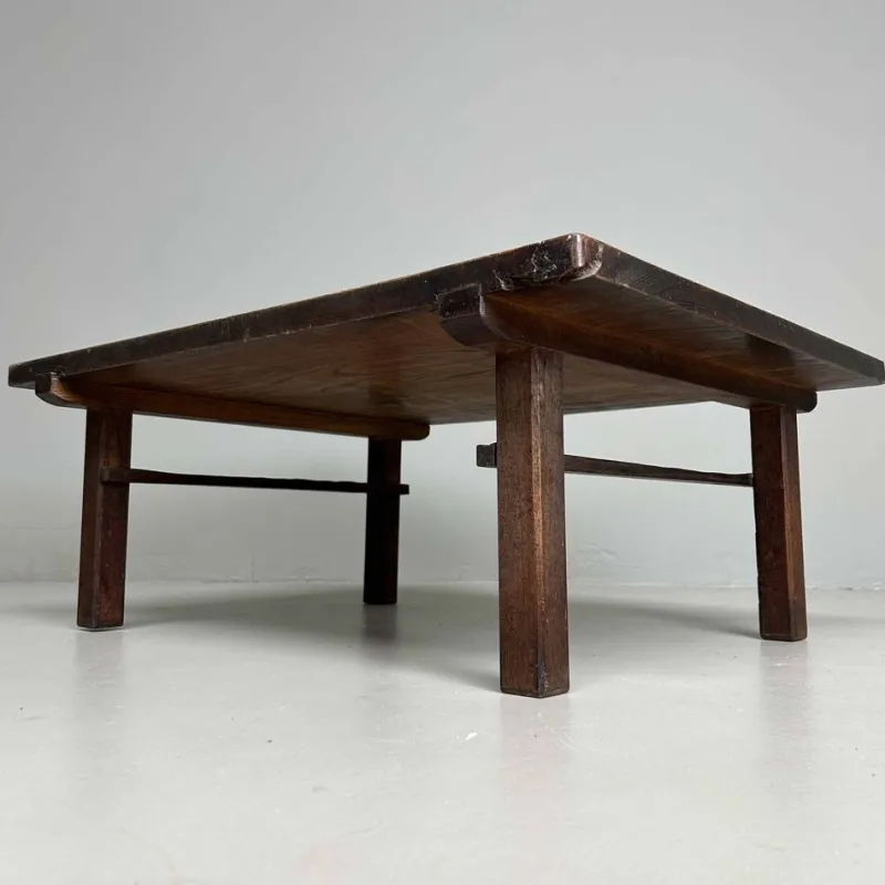 Pamono Taishō Period Minimalist Low Wooden Table, Japan, 1920s