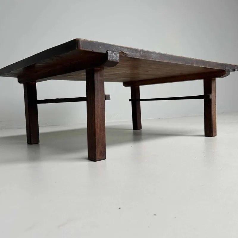 Pamono Taishō Period Minimalist Low Wooden Table, Japan, 1920s