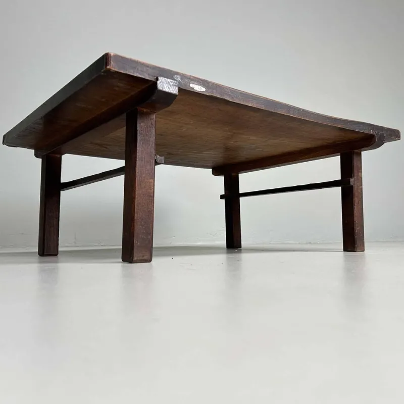 Pamono Taishō Period Minimalist Low Wooden Table, Japan, 1920s