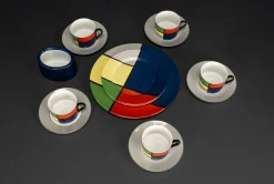 Pamono Taitü Venezia Coffee Service in Mondrian Design by Emilio Bergamin, Italy, 1984><noscript><img width=