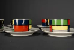 Pamono Taitü Venezia Coffee Service in Mondrian Design by Emilio Bergamin, Italy, 1984><noscript><img width=
