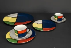 Pamono Taitü Venezia Coffee Service in Mondrian Design by Emilio Bergamin, Italy, 1984><noscript><img width=