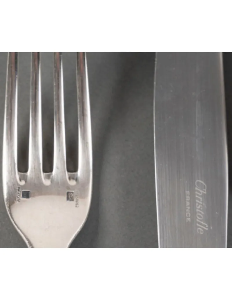 Hot Pamono Talisman Blue Lacquer Cutlery Set from Christofle, Set of 24