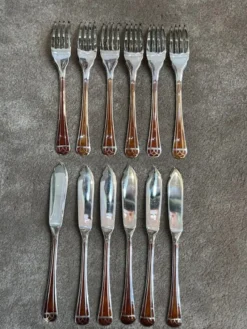 Pamono Talisman Siena Fish Cutlery Set from Christofle, 1960s, Set of 12> Cutlery & Serving Utensils