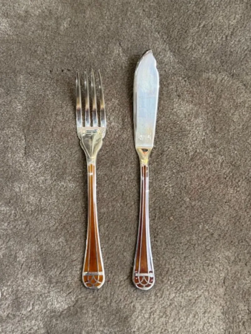 Pamono Talisman Siena Fish Cutlery Set from Christofle, 1960s, Set of 12> Cutlery & Serving Utensils