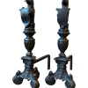 Pamono Tall Antique Fire Dogs in Cast Iron, 1890, Set of 2> Fireplaces And Mantels