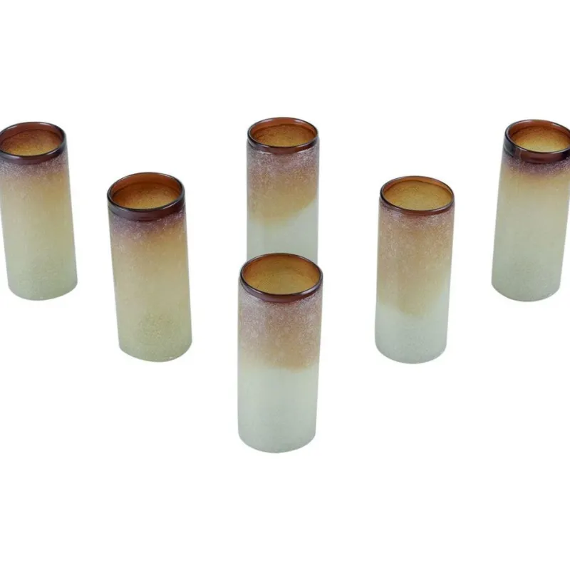Pamono Tall Art Glass Glasses by Napoleone Martinuzzi for Venini, Murano, Italy, 1940s, Set of 6> Glassware