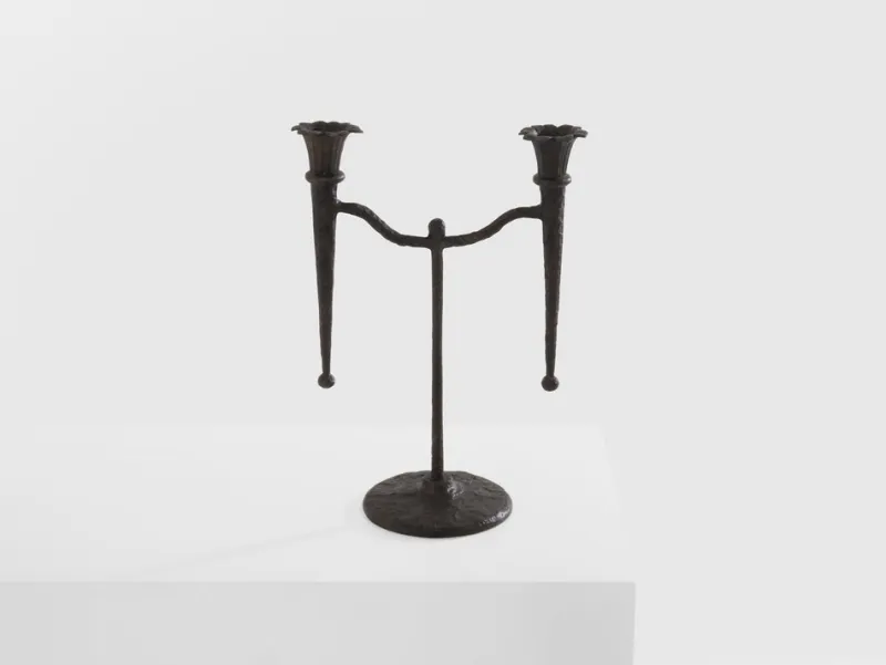 Pamono Tall Brutalist French Bronze Candleholder, 1940> Candleholders