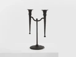 Pamono Tall Brutalist French Bronze Candleholder, 1940><noscript><img width=