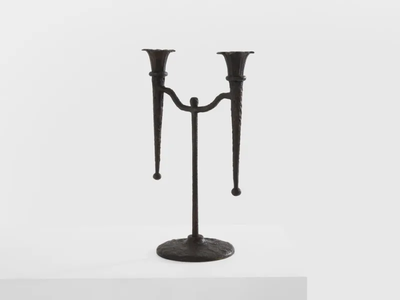 Pamono Tall Brutalist French Bronze Candleholder, 1940> Candleholders