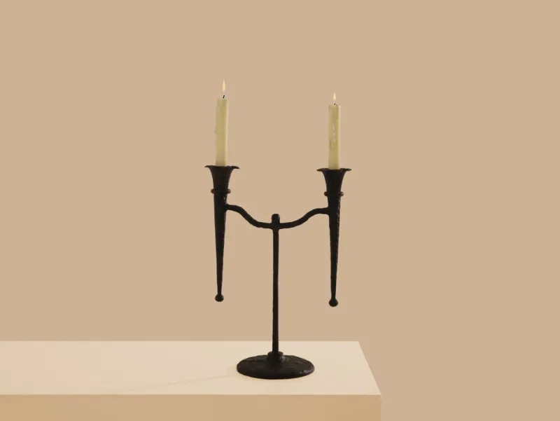 Pamono Tall Brutalist French Bronze Candleholder, 1940> Candleholders