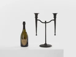 Pamono Tall Brutalist French Bronze Candleholder, 1940><noscript><img width=