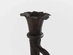 Pamono Tall Brutalist French Bronze Candleholder, 1940><noscript><img width=