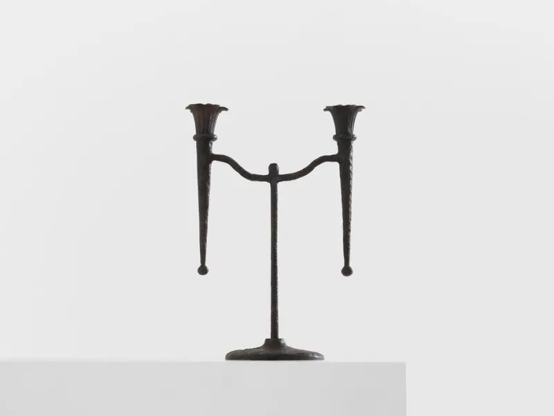 Pamono Tall Brutalist French Bronze Candleholder, 1940> Candleholders