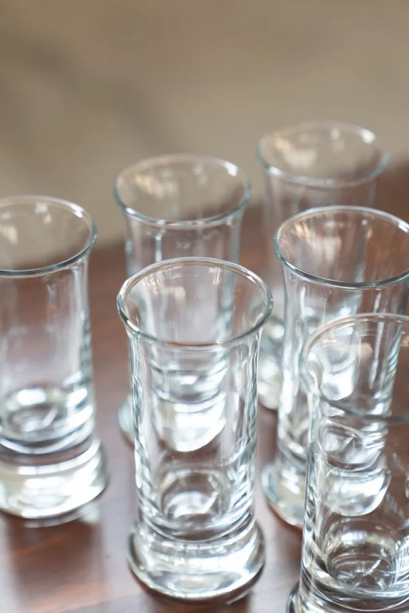 Pamono Tall Crystal Liqueur Glasses, 1970, Set of 6> Glassware