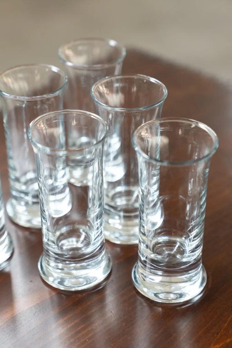 Pamono Tall Crystal Liqueur Glasses, 1970, Set of 6> Glassware